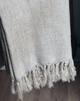 Extra Large Natural Linen Blanket