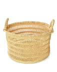 Natural Grass Lace Weave Floor Basket with Handles