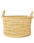 Natural Grass Lace Weave Floor Basket with Handles