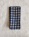 Navy & Flax Gingham Linen Napkins