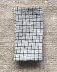 White and Black Check Linen Napkins