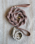 Macrame Dog Traffic Lead w/ Leather Handle (Short Lead)