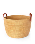 Large Storage Baskets with Leather Handles