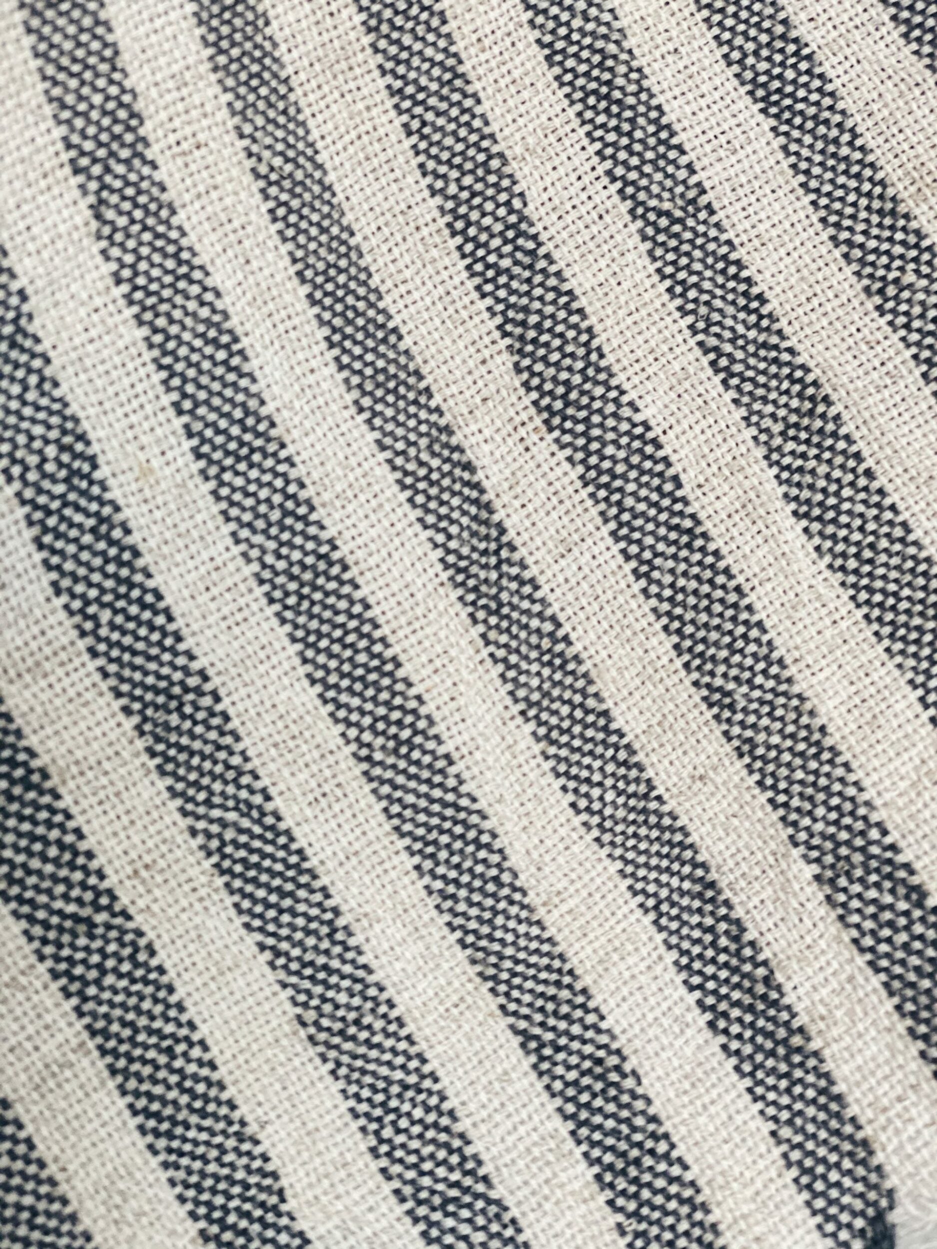 Grey Striped Linen Turkish Towel
