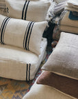16" x 24" Double Sided Vintage Hemp Lumbar Pillows