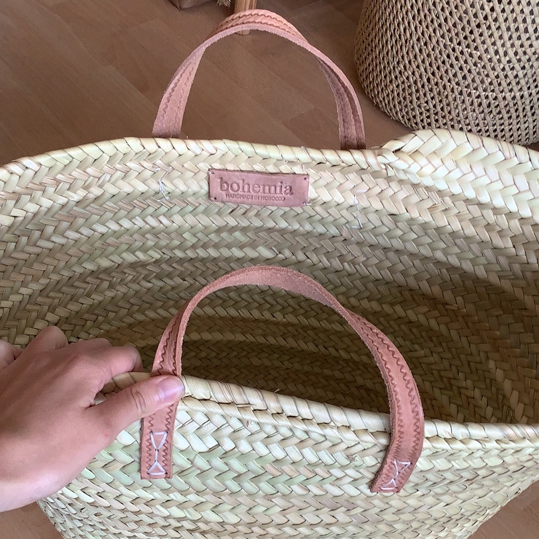 Leather handle Bohemia basket
