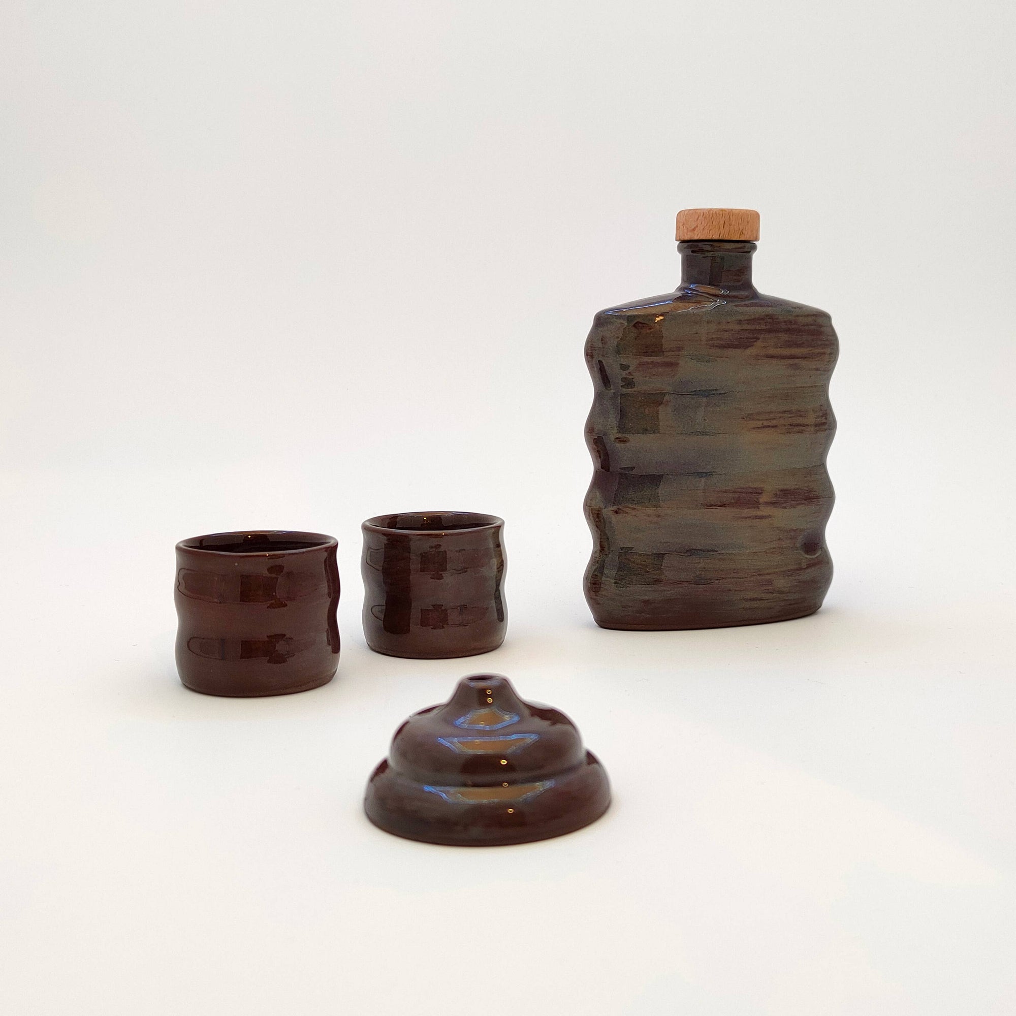Ceramic Hip Flask Set