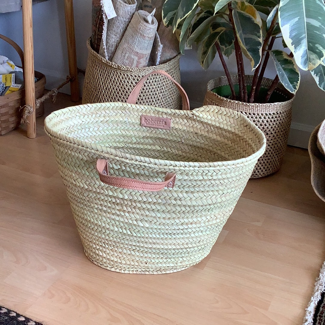 Leather handle Bohemia basket