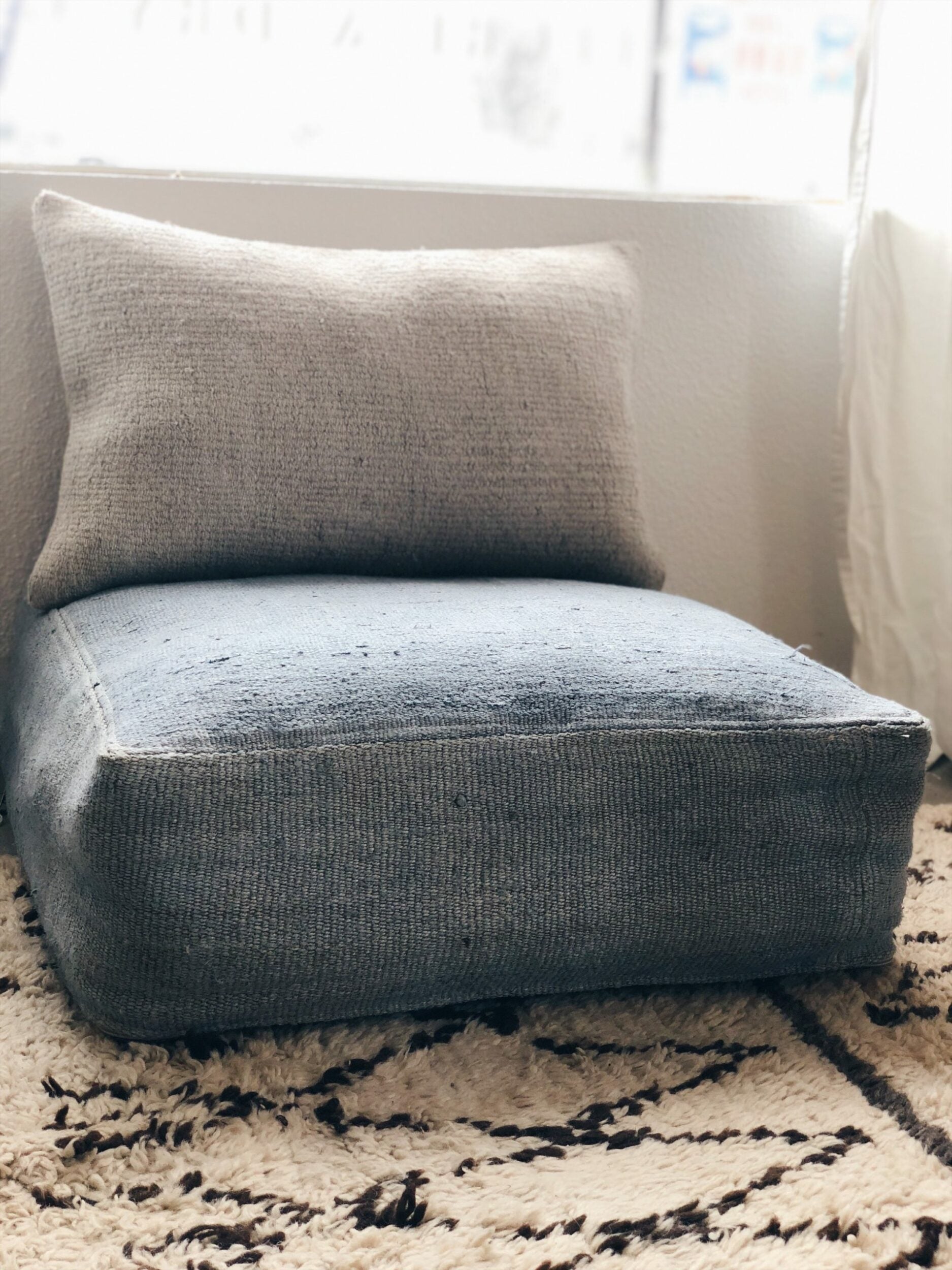 Vintage Hemp Floor Poufs