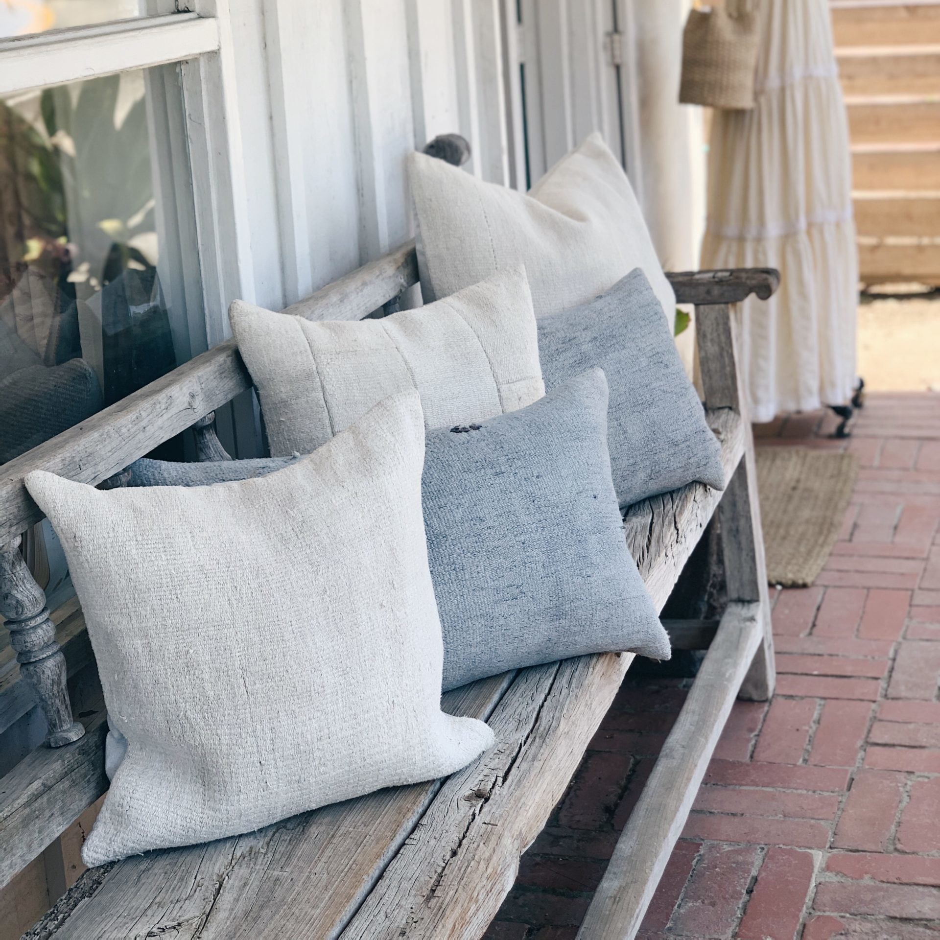 16&quot; x 24&quot; Single Sided Vintage Hemp Lumbar Pillows