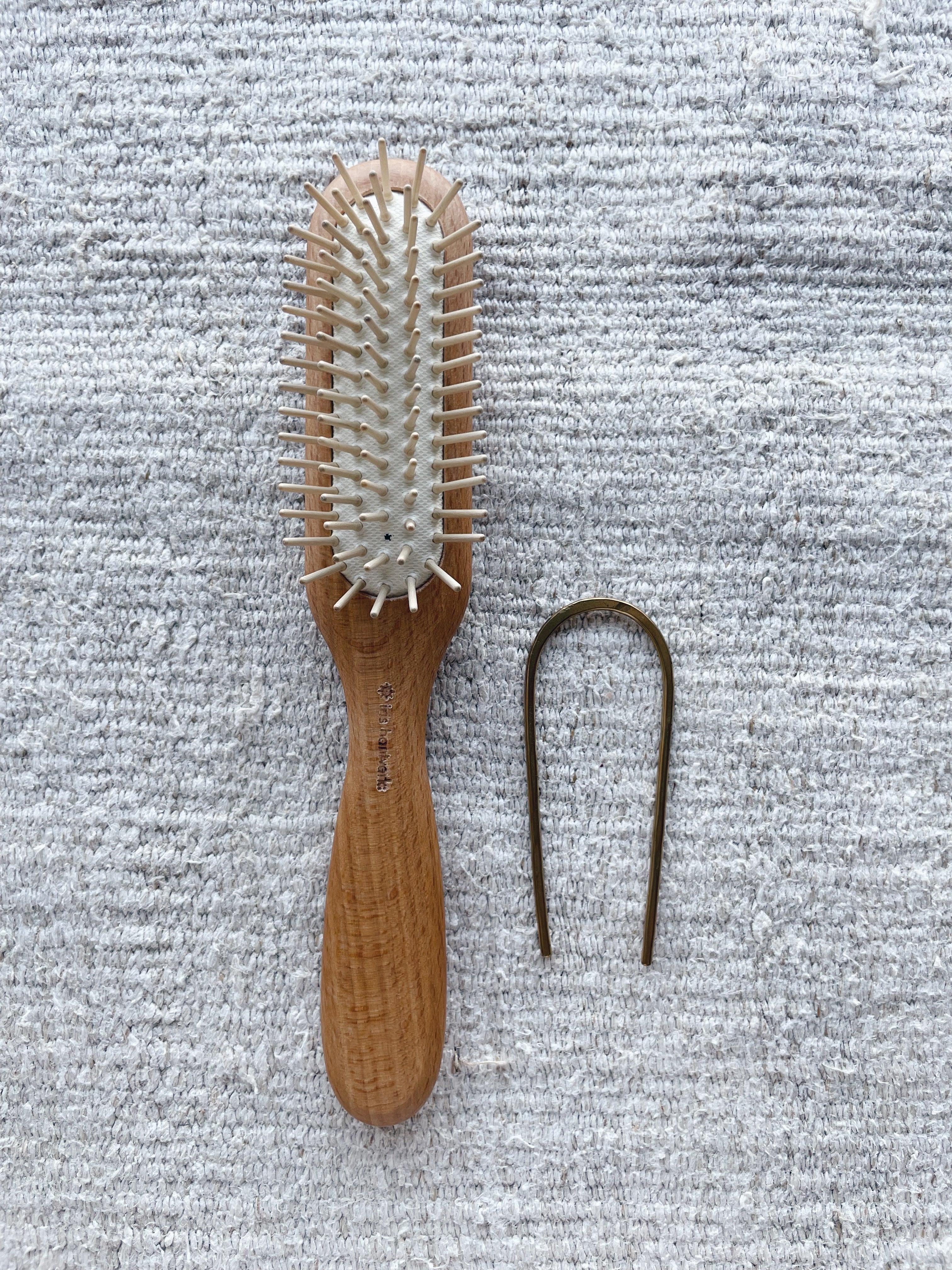 Hair Brush with Wooden Pins