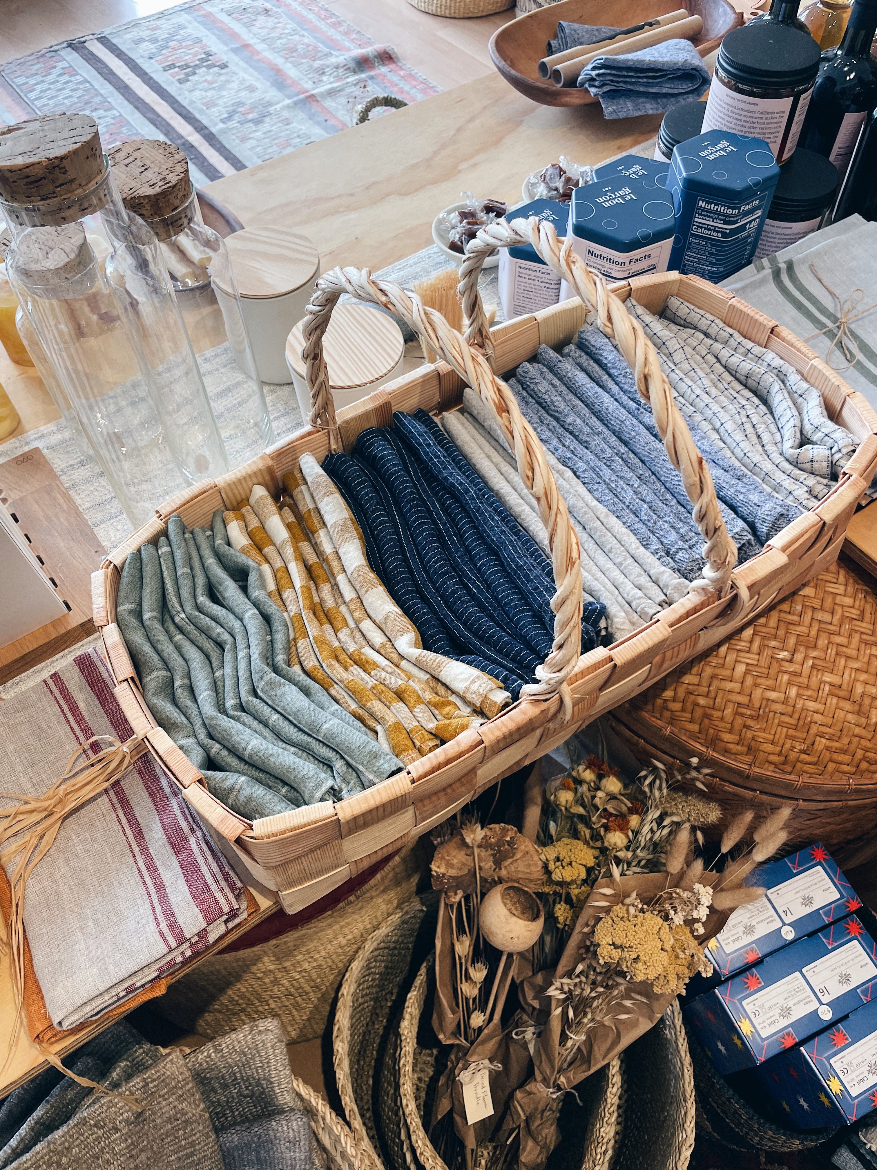 Navy Borsalino Striped Linen Napkins