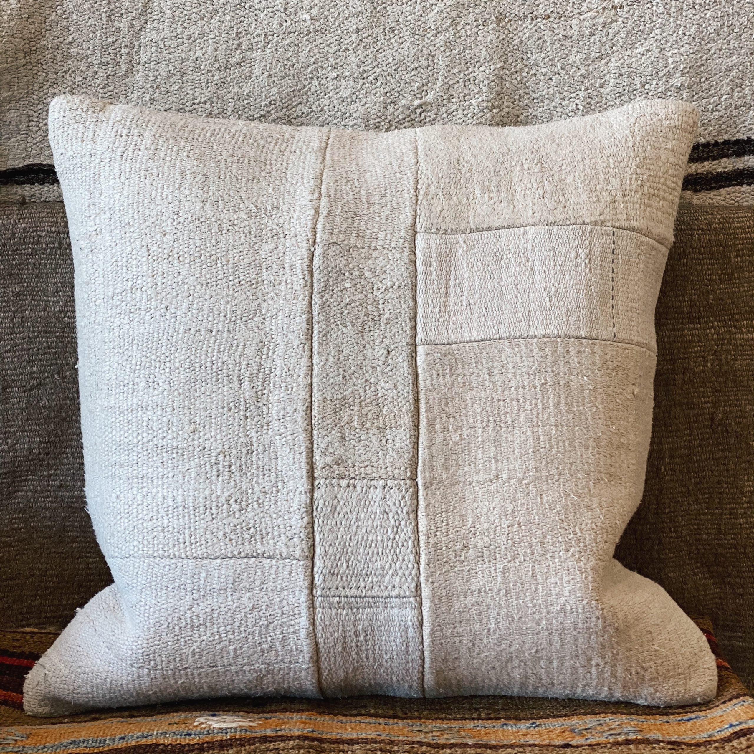 20&quot; Vintage Hemp Patchwork Pillows