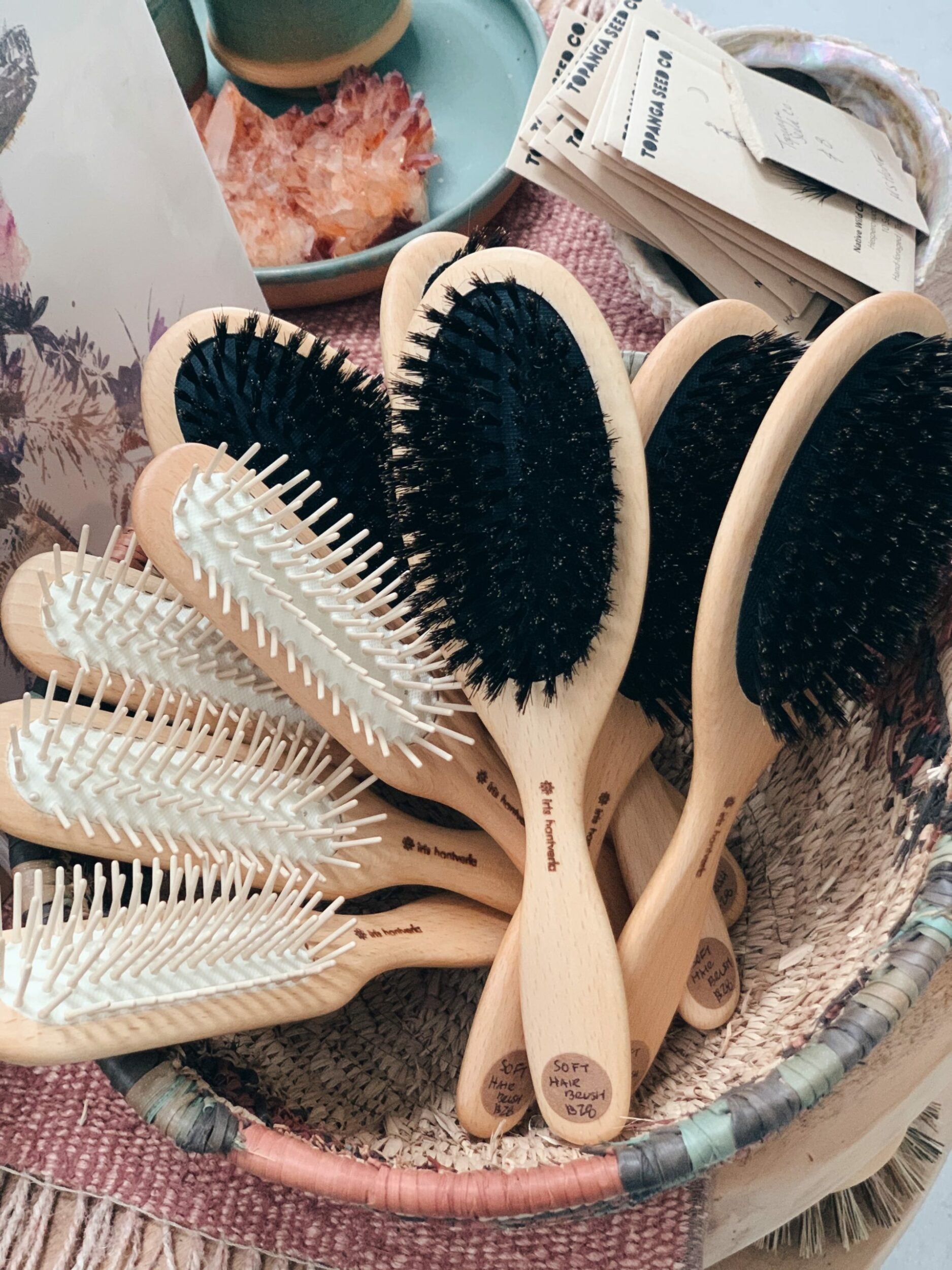 Hair Brush with Wooden Pins