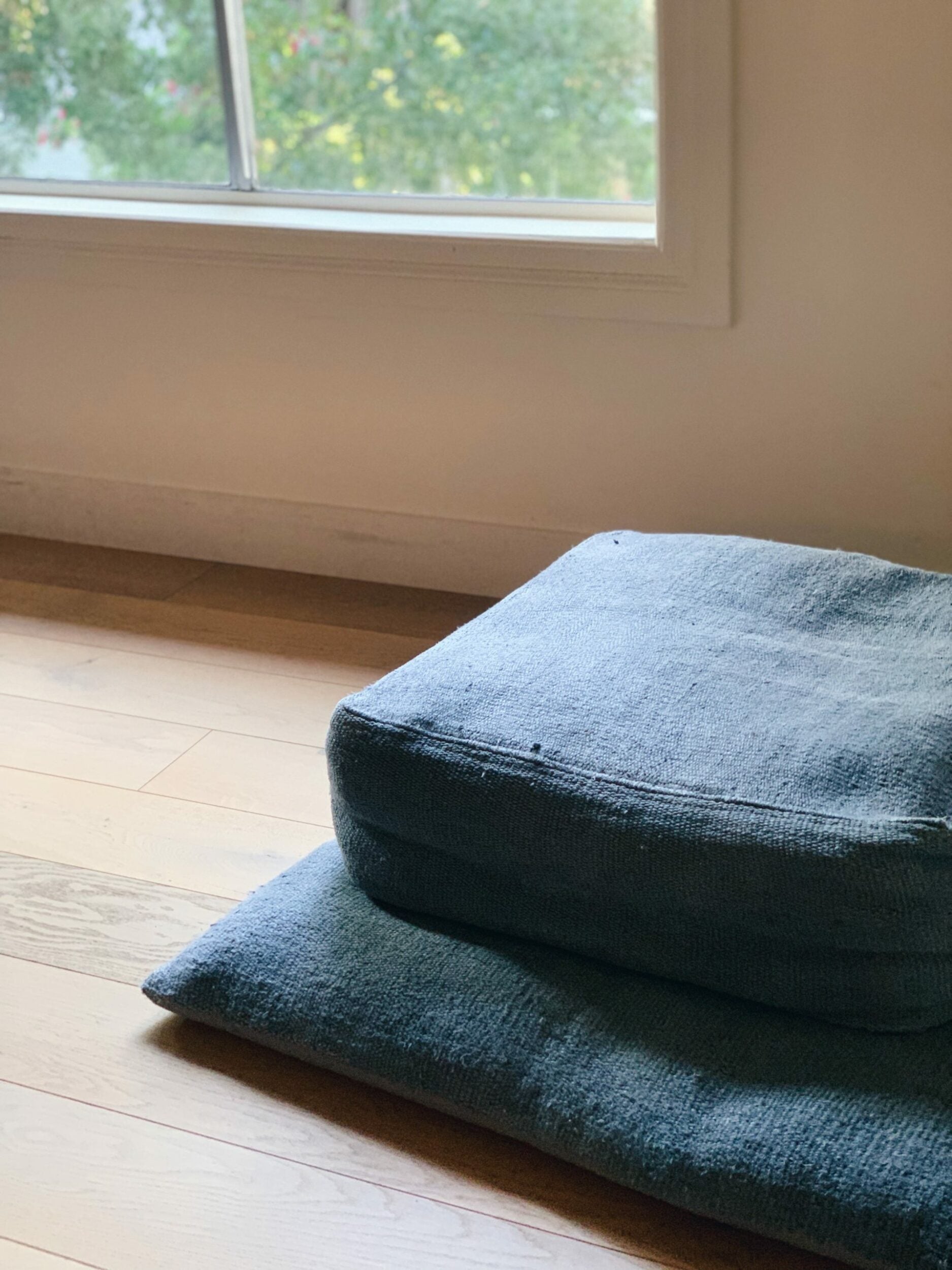 Vintage Hemp Floor Poufs