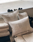 24" Vintage Hemp Patchwork Pillows