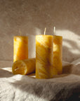 Marbled Beeswax Pillar Candles