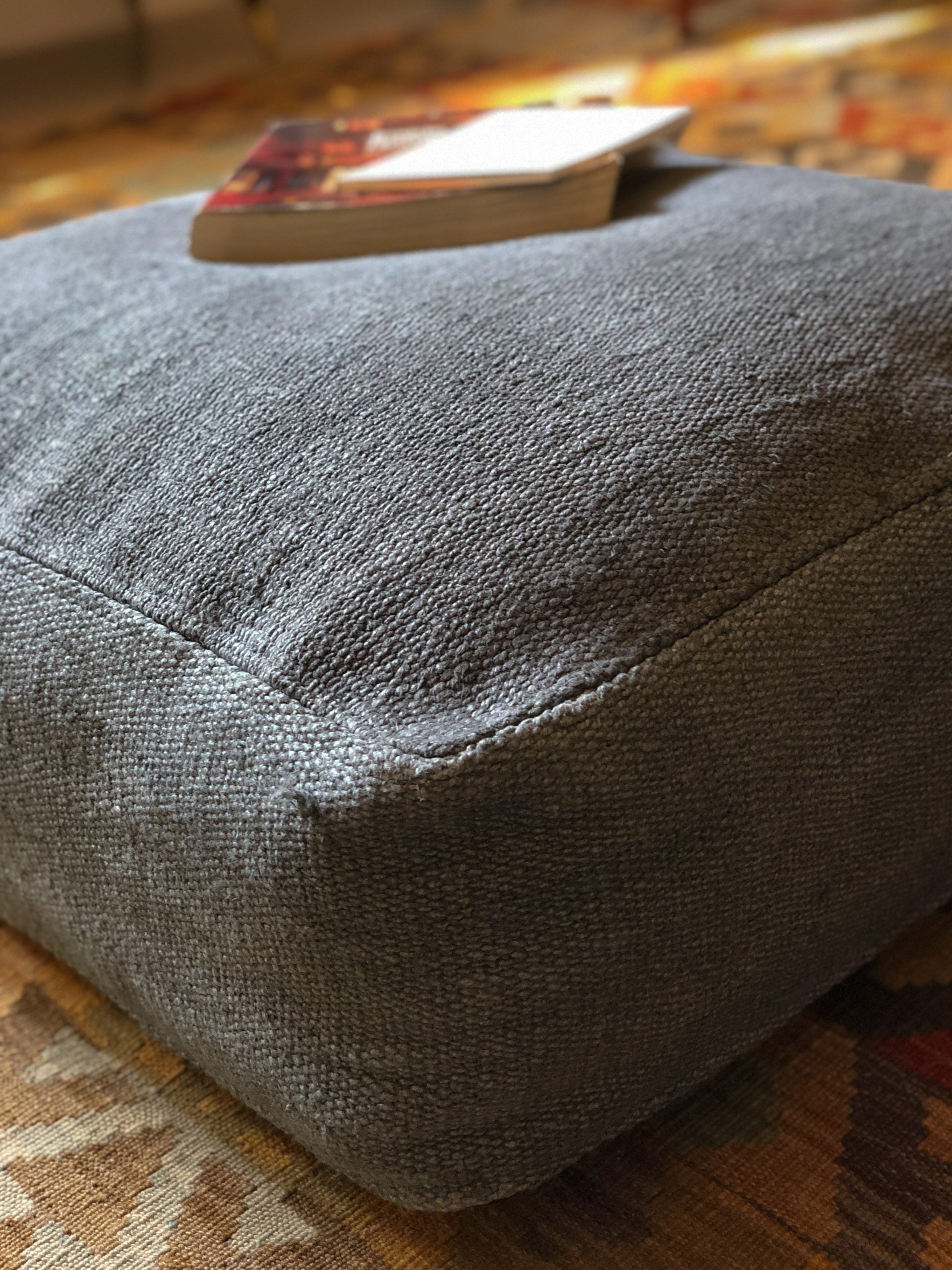 Vintage Hemp Floor Poufs