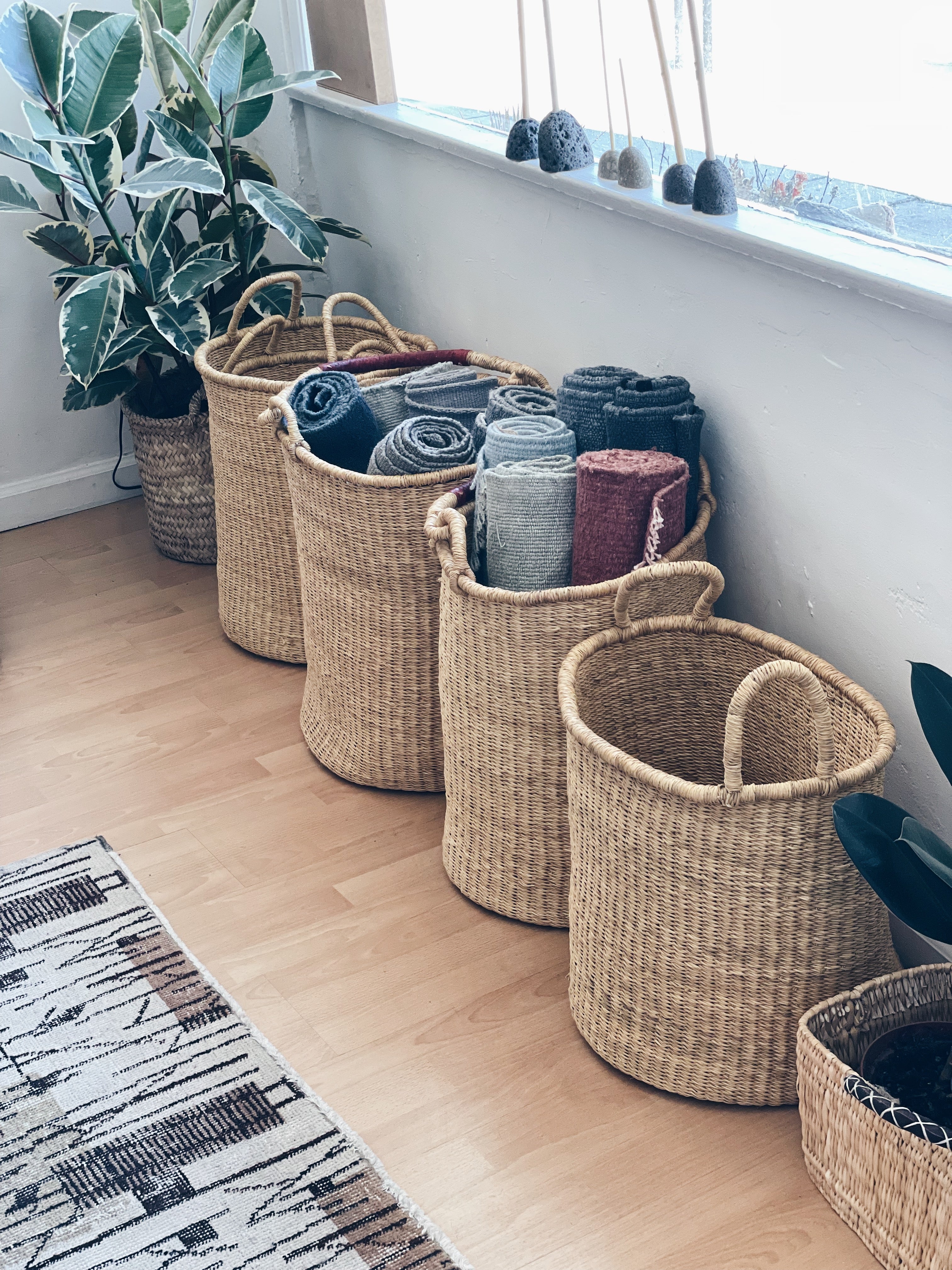 Two Handled Tall Floor Baskets