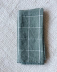 Sage Check Linen Napkins