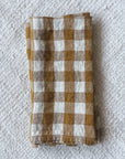 Mustard Gingham Linen Napkins