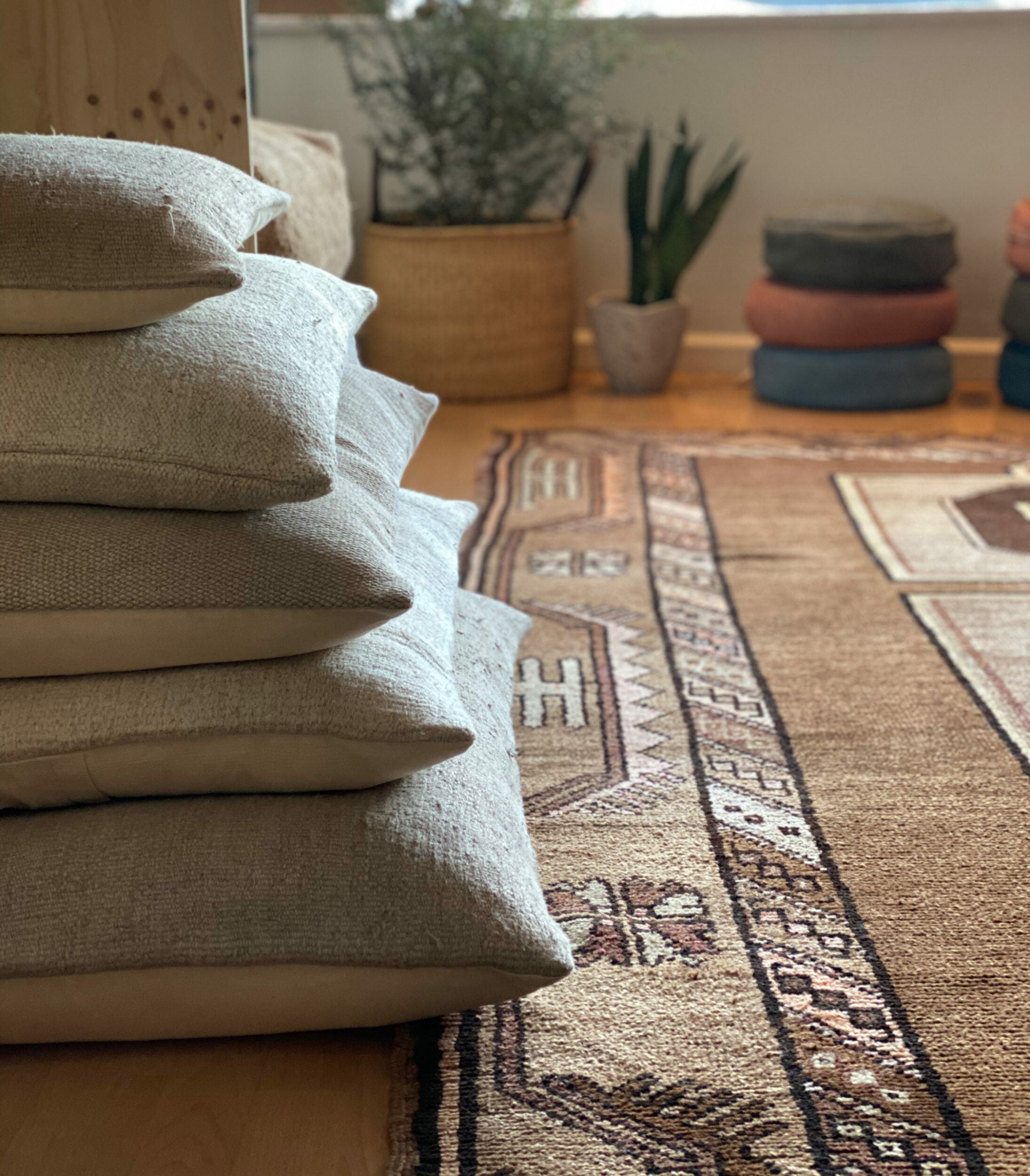 Medium Vintage Hemp Floor Cushions