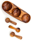 Olive wood Bowl and Spoon Trio