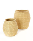 All Natural Elephant Grass Barrel Baskets